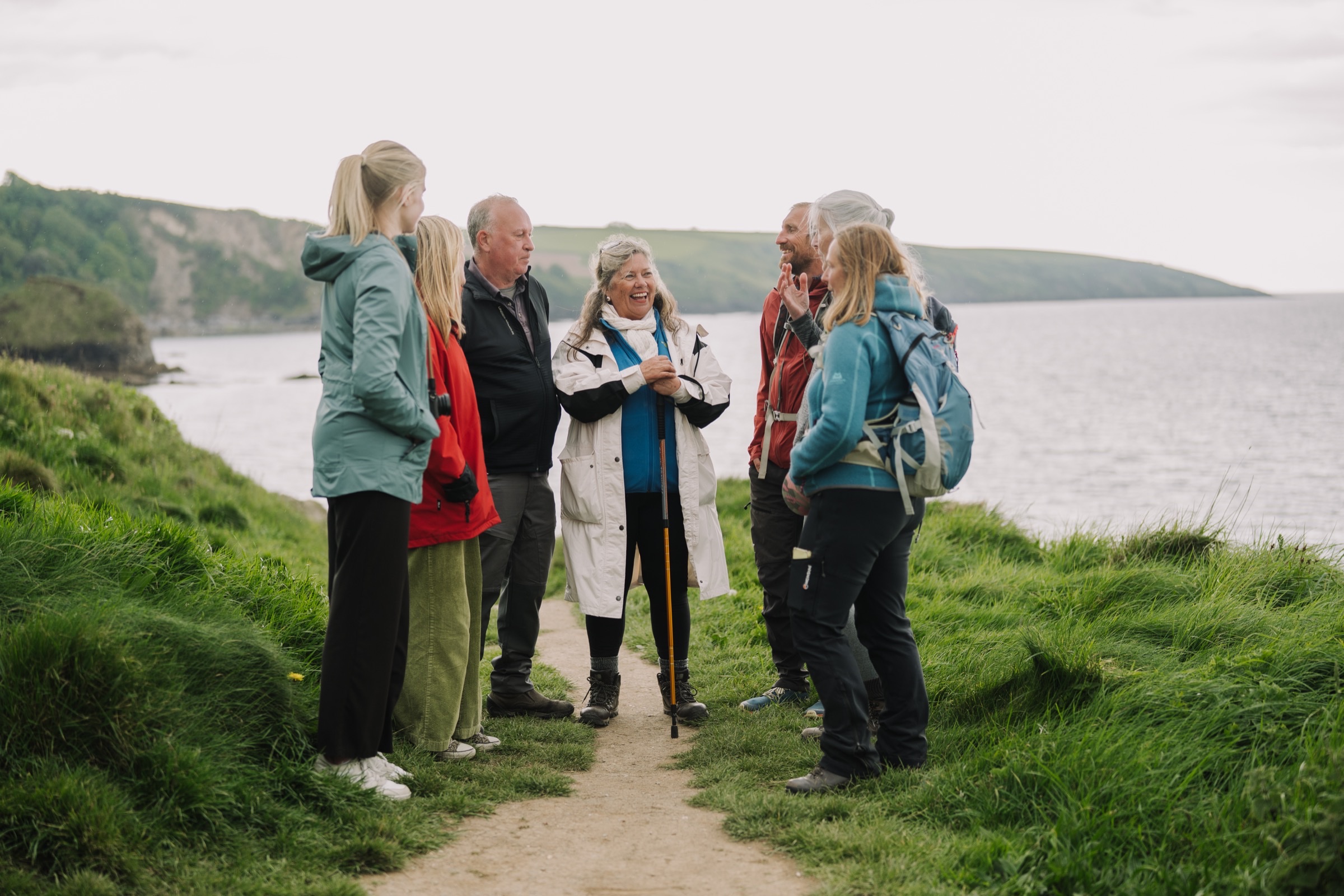 A Kernara guide leading guests along the coast