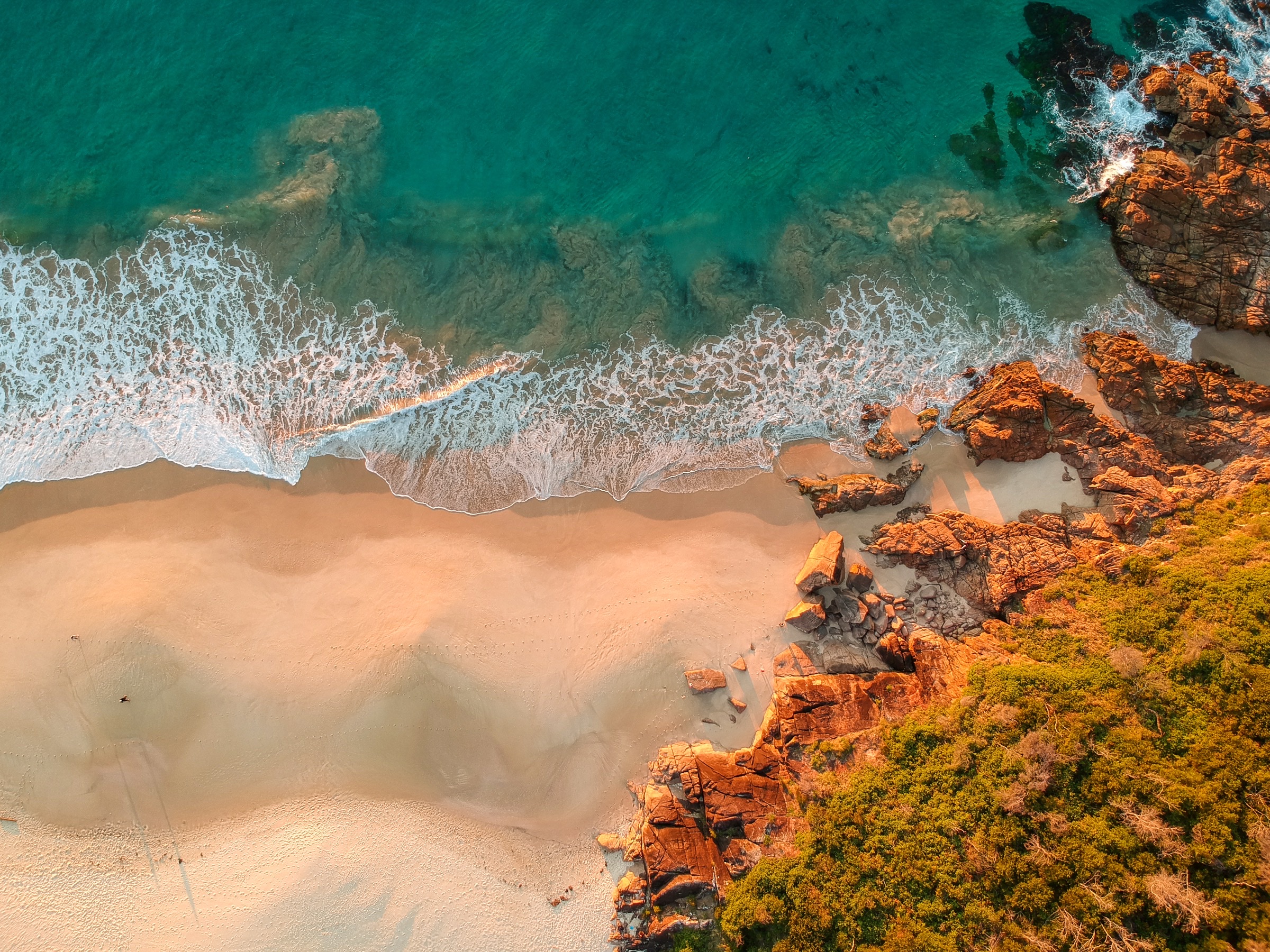 Cornwall coastline at golden hour